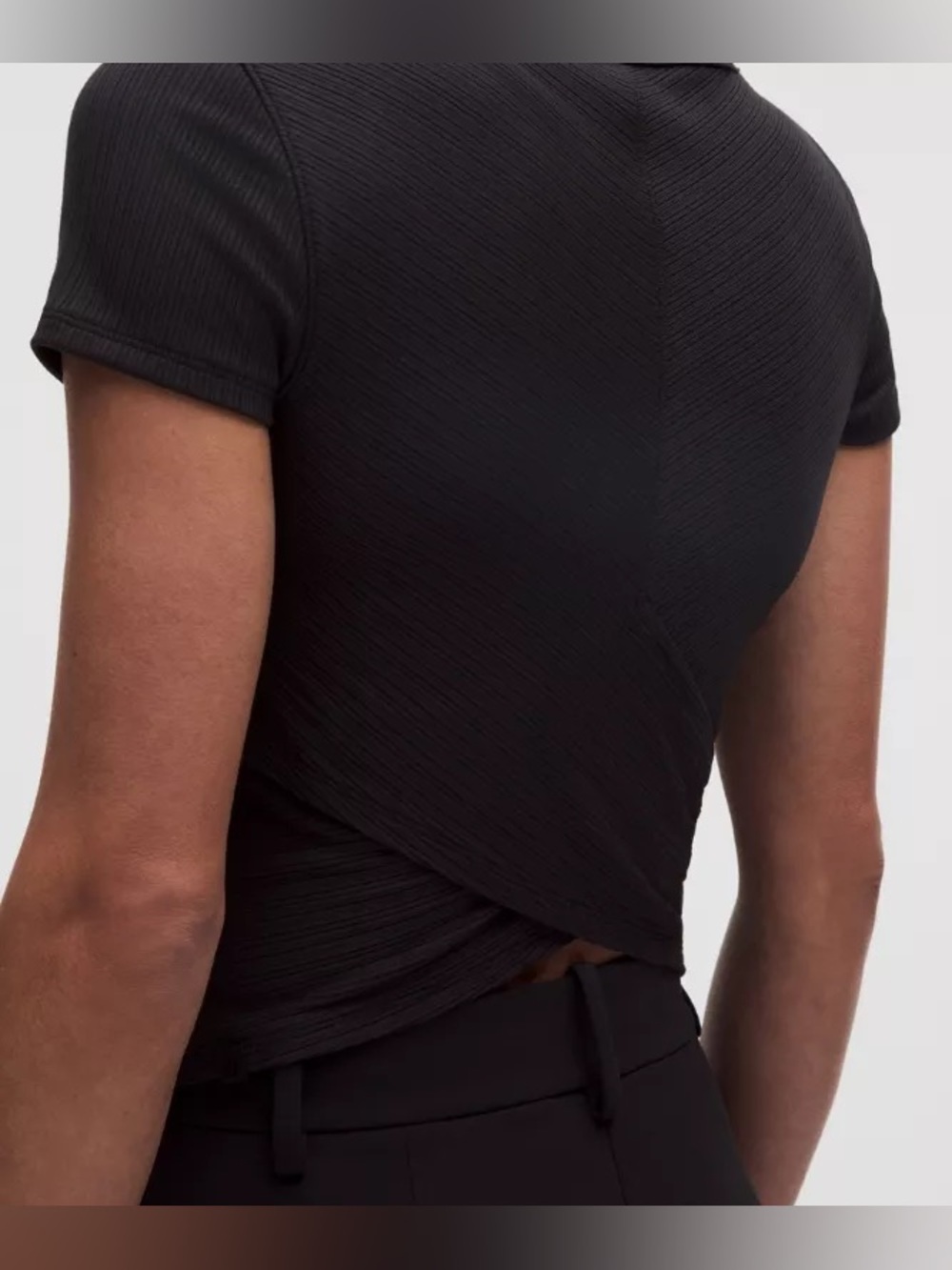 Lululemon Black Hold Tight Micro-Rib Cross-Back T-Shirt